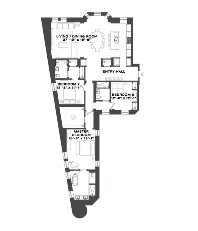 Floorplan for 344 West 72nd Street, 403