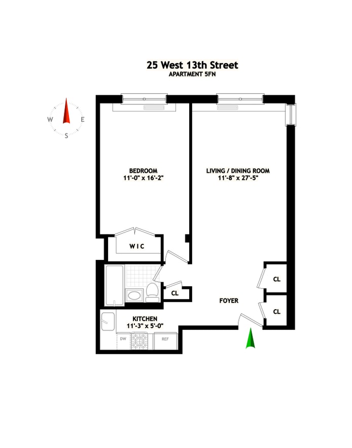 Floorplan for 25 West 13th Street, 5FN