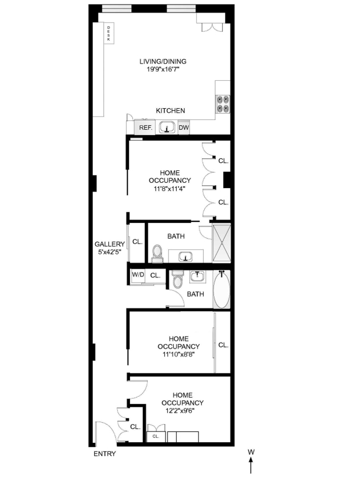 Floorplan for 365 Bridge Street, 2I