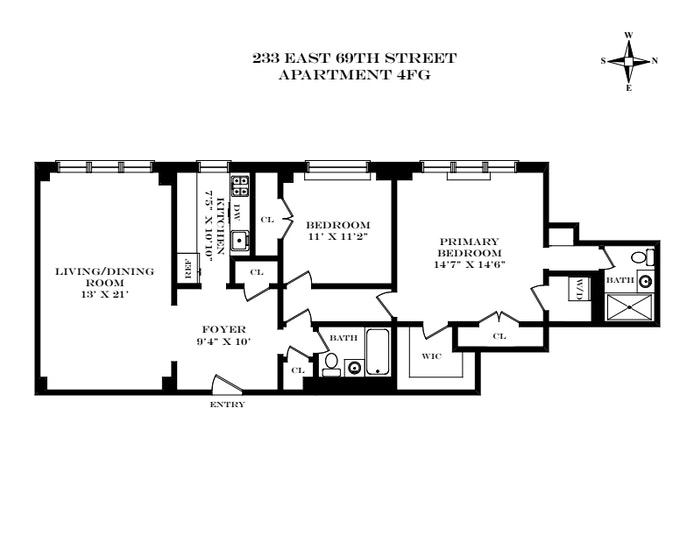 Floorplan for 233 East 69th Street, 4FG