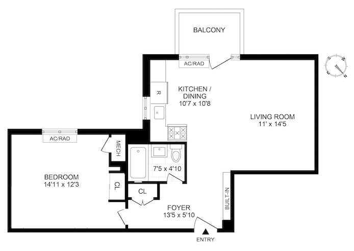 Floorplan for 420 64th Street, 9D