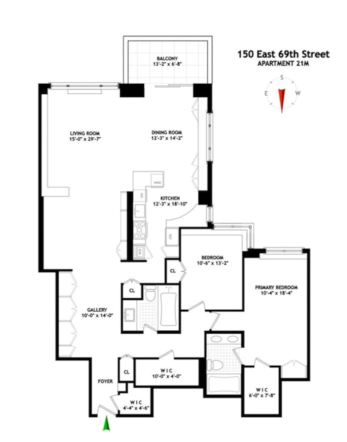 Floorplan for 150 East 69th Street, 21M