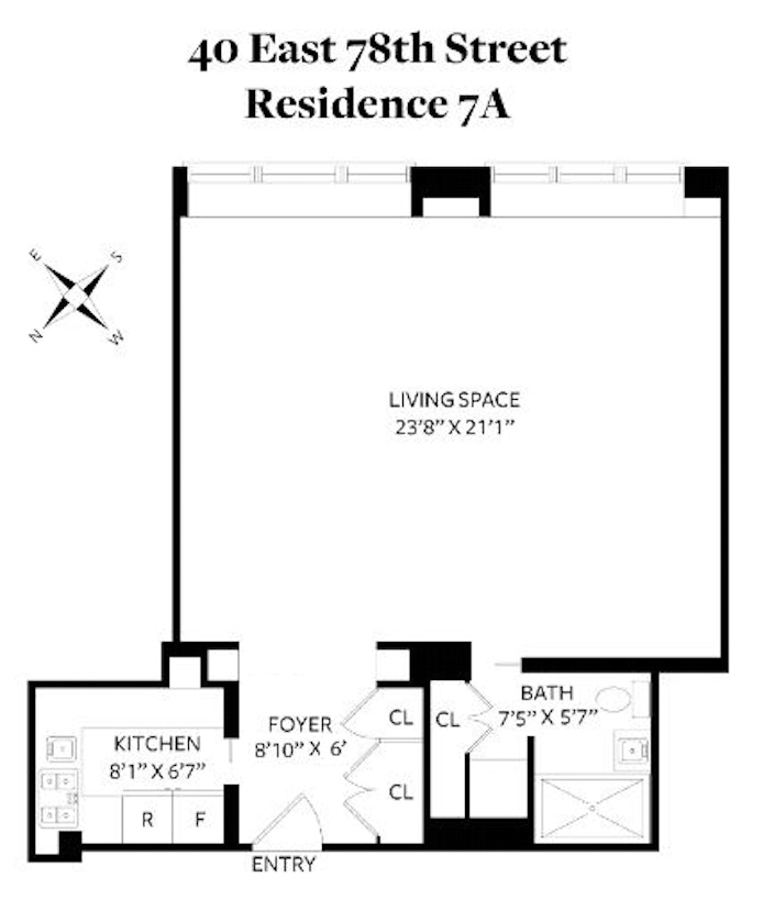 Floorplan for 40 East 78th Street, 7A