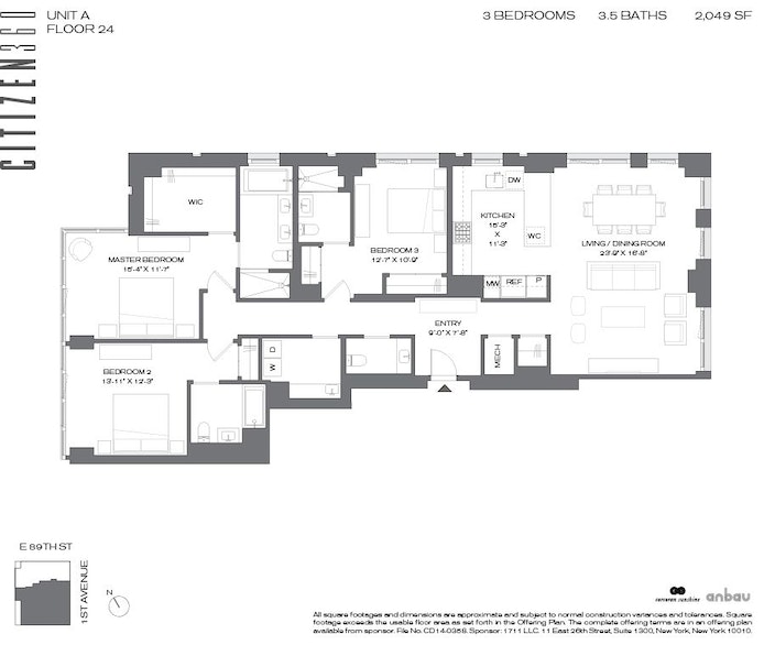 Floorplan for 360 East 89th Street, 24A