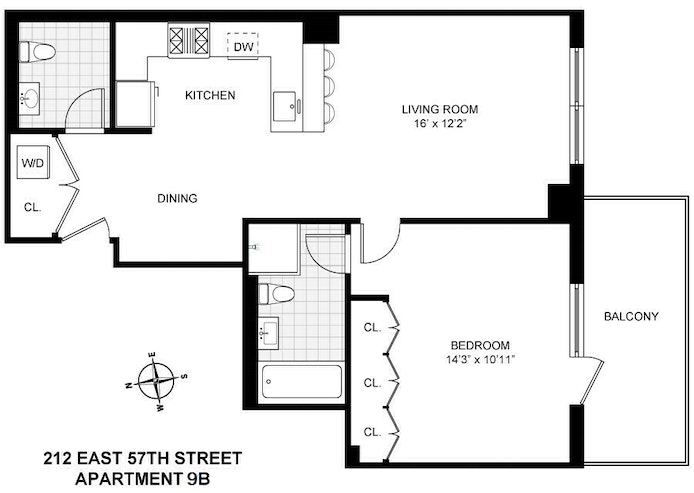 Floorplan for 212 East 57th Street, 9B