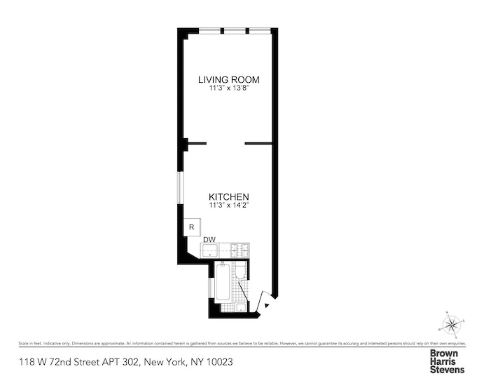 Floorplan for 118 West 72nd Street, 302