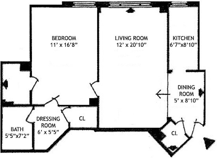 Floorplan for 302 West 12th Street, 7H