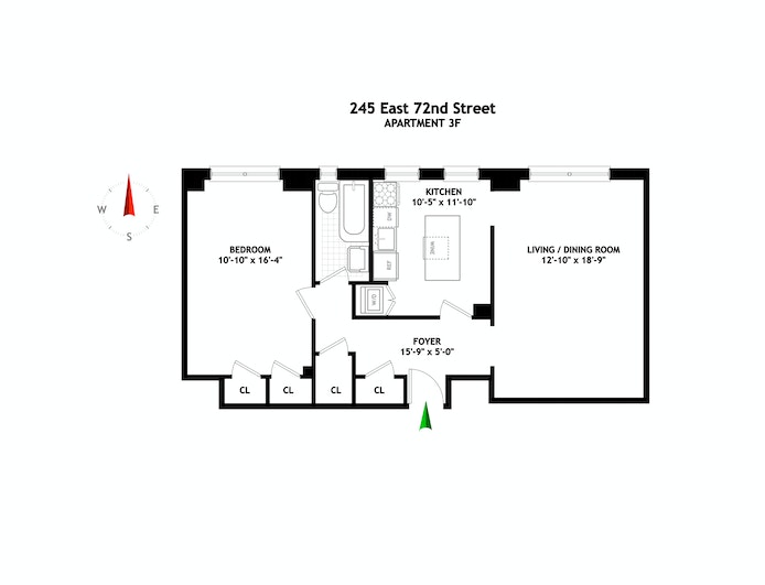 Floorplan for 245 East 72nd Street, 3F