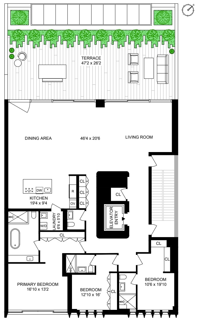 Floorplan for 455 West 19th Street, 3
