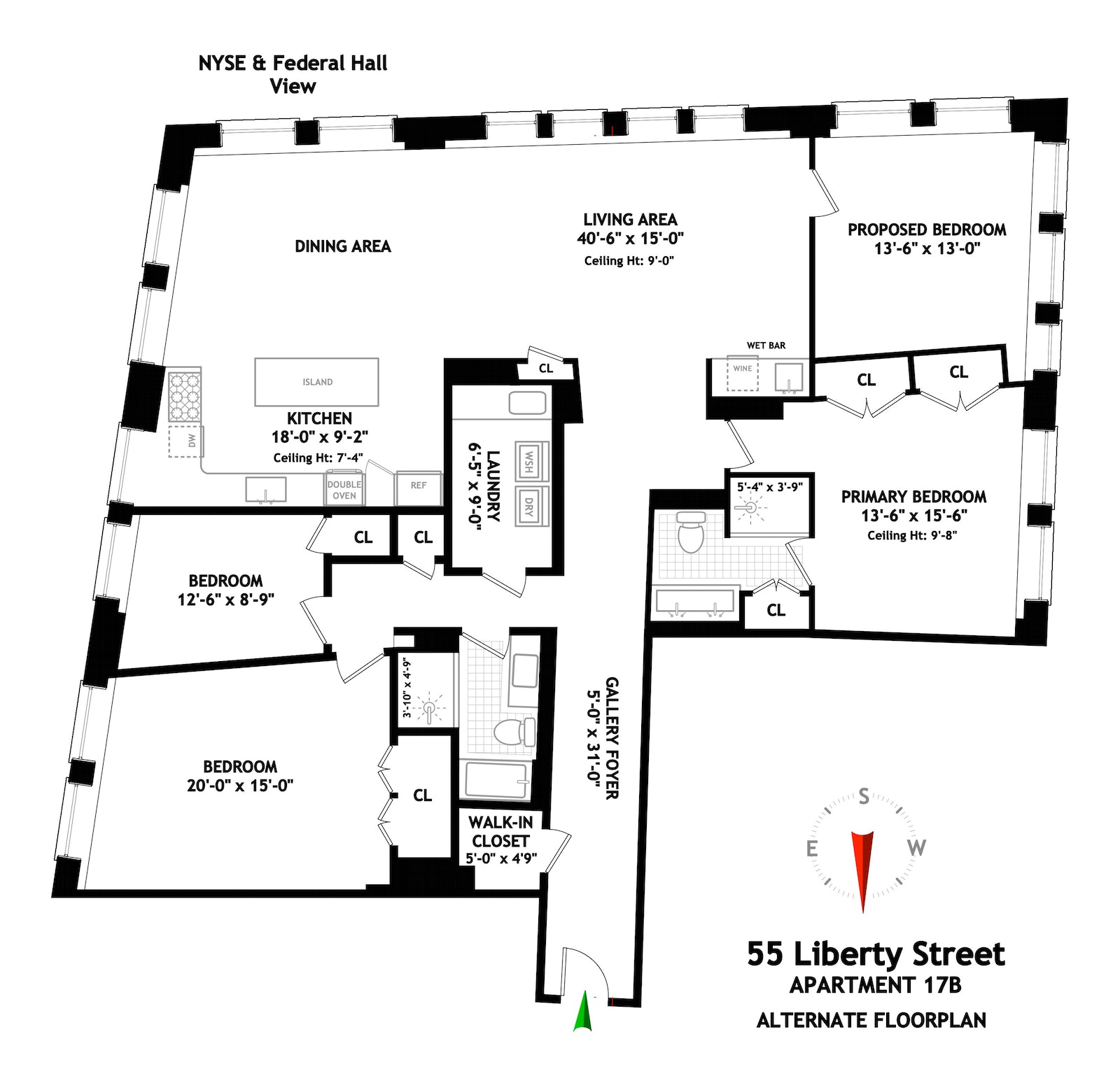 Floorplan for 55 Liberty Street, 17B