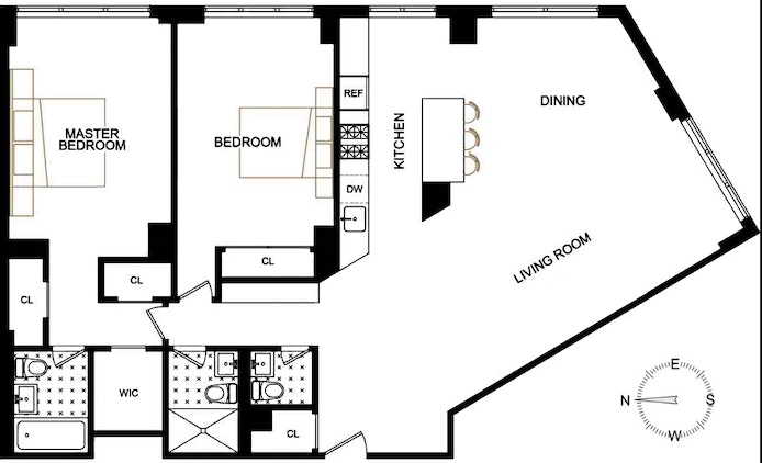 Floorplan for 20 West 64th Street, 15D