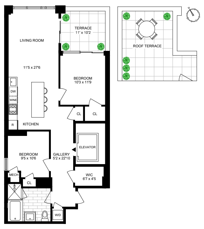Floorplan for 251 S 3rd Street, 6A