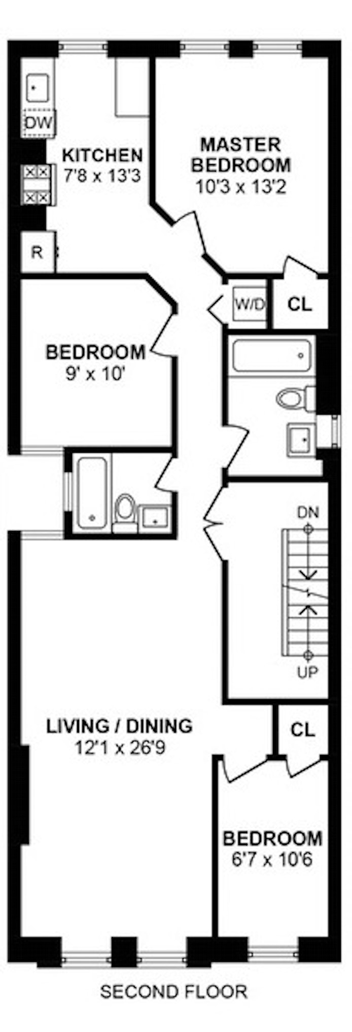 Floorplan for 211A 9th Street