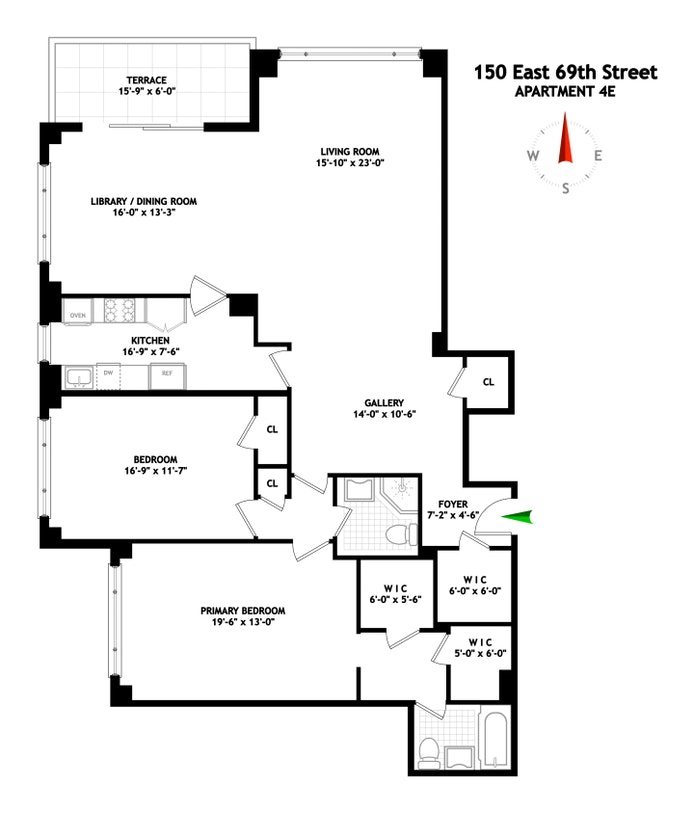 Floorplan for 150 East 69th Street, 4E