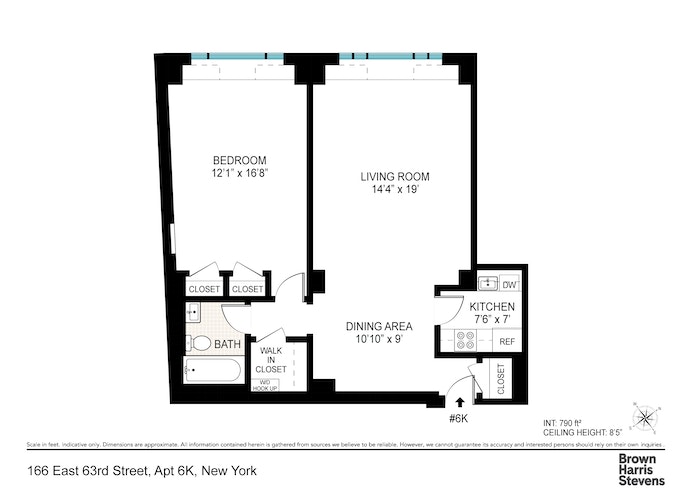 Floorplan for 166 East 63rd Street, 6K
