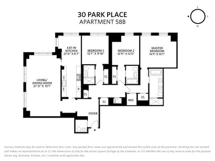 Floorplan for 30 Park Place, 58B