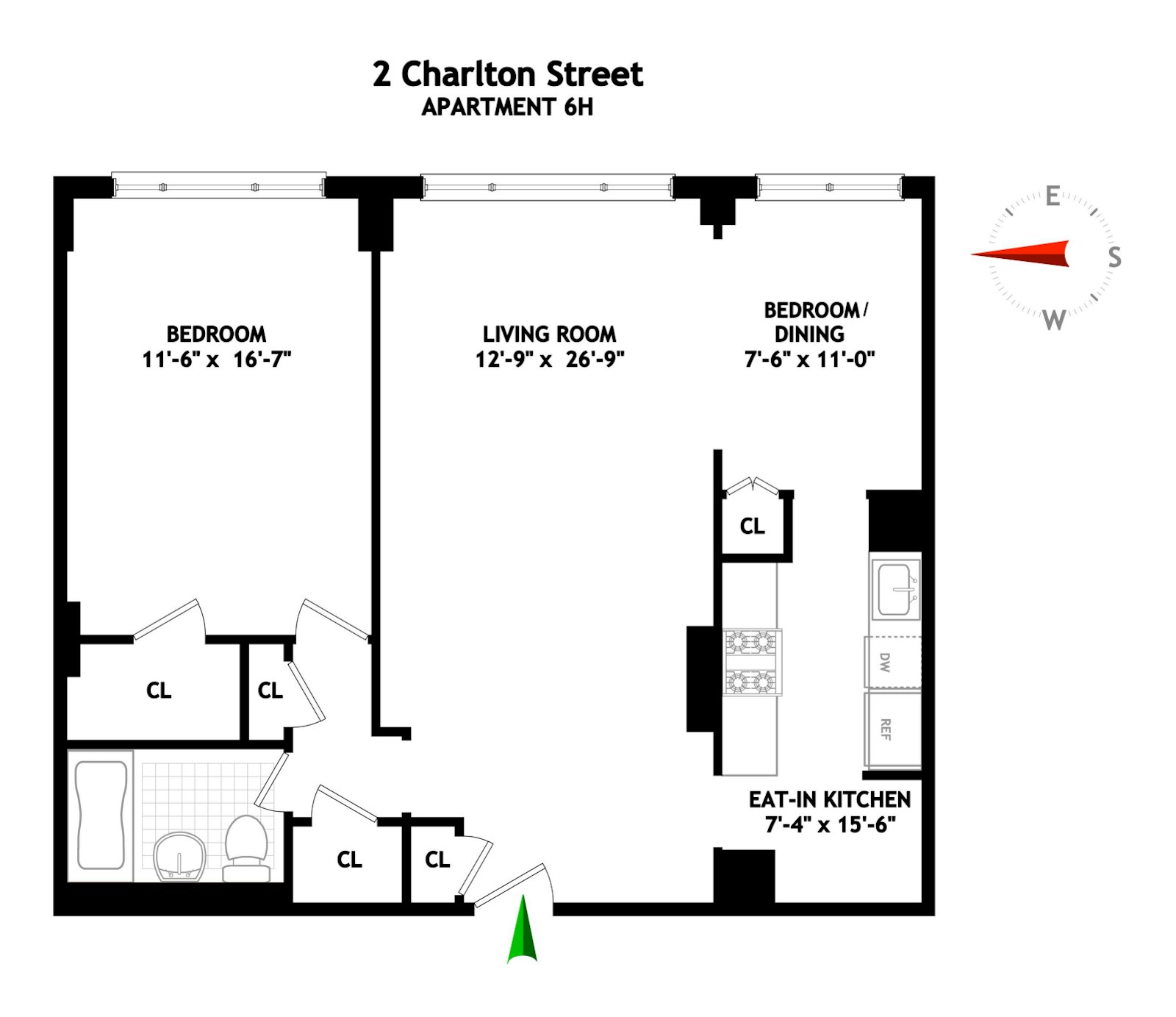 Floorplan for 2 Charlton Street, 6H
