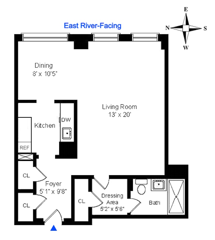 Floorplan for 2 Beekman Place, 10B