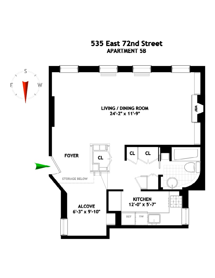 Floorplan for 535 East 72nd Street, 5B