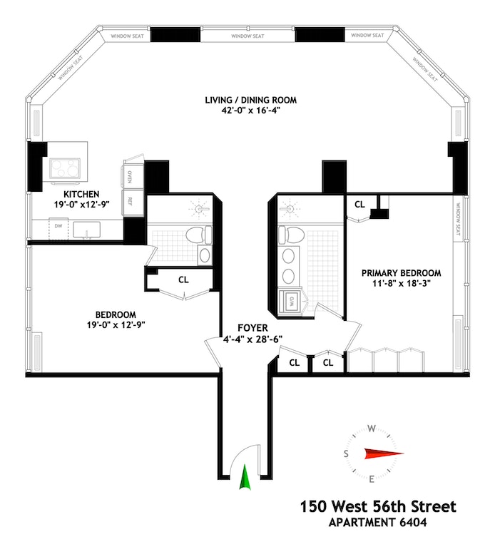 Floorplan for 150 West 56th Street, 6404