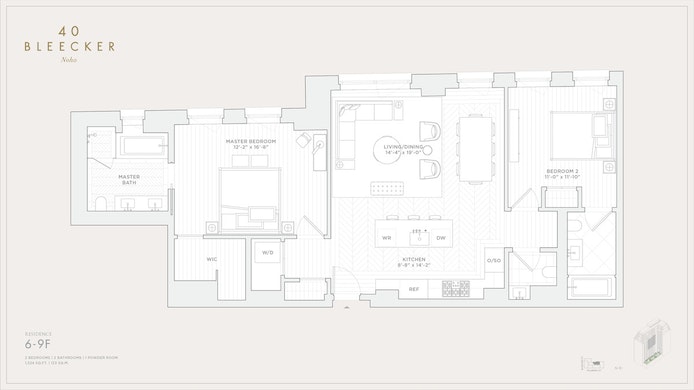 Floorplan for 40 Bleecker Street, 8F