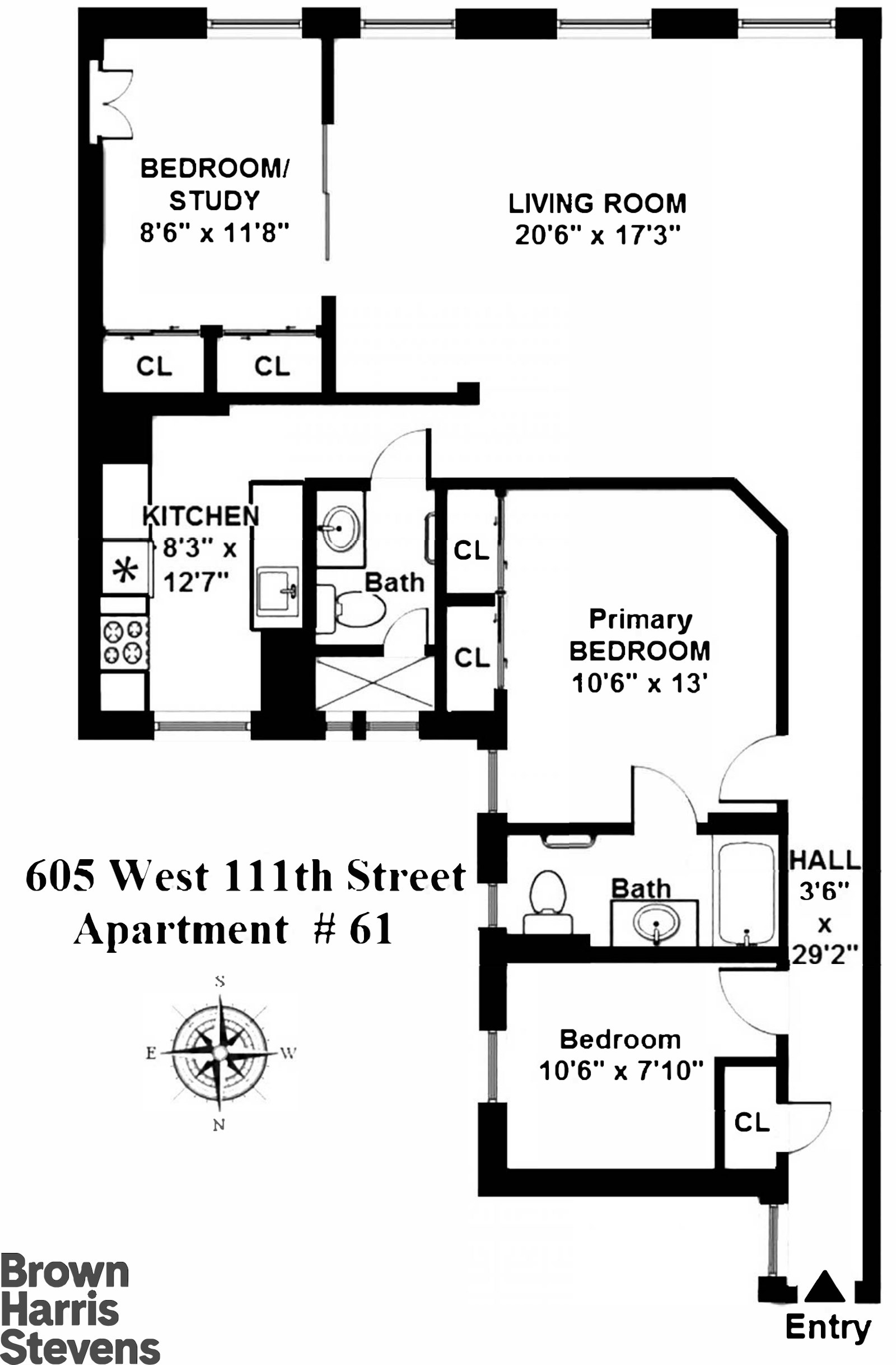 Floorplan for 605 West 111th Street, 61
