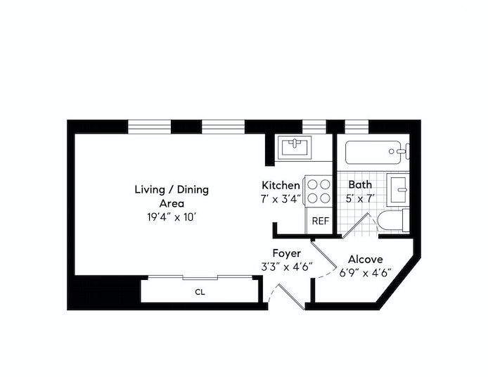 Floorplan for 446 Central Park West, 7C