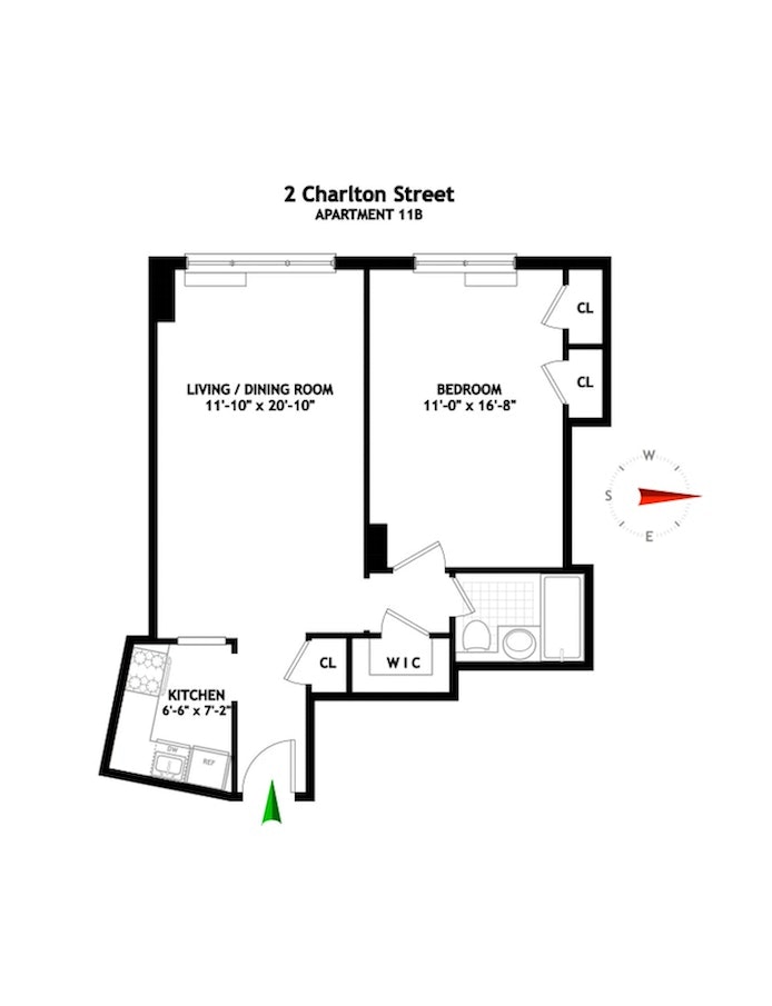 Floorplan for 2 Charlton Street, 11B