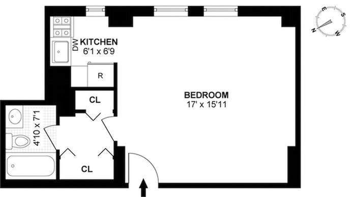 Floorplan for 104 West 70th Street, 4E
