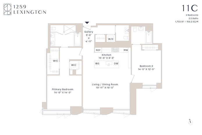 Floorplan for 1289 Lexington Avenue, 11C