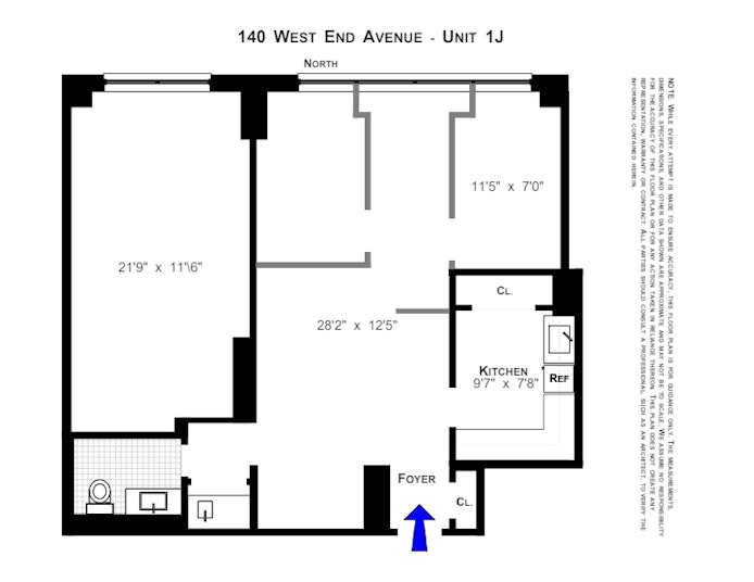 Floorplan for 140 West End Avenue, 1J