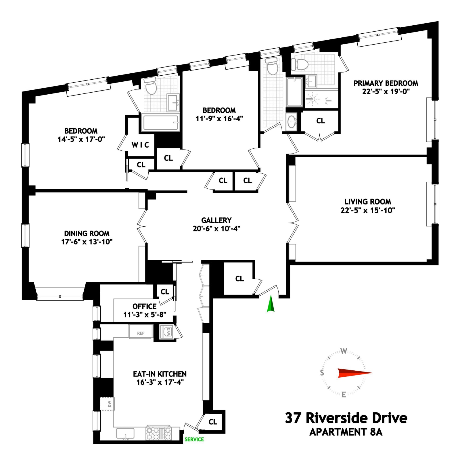 Floorplan for 37 Riverside Drive, 8A