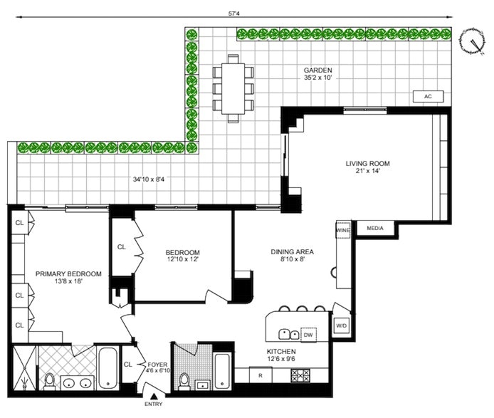 Floorplan for 151 West 17th Street, 1H