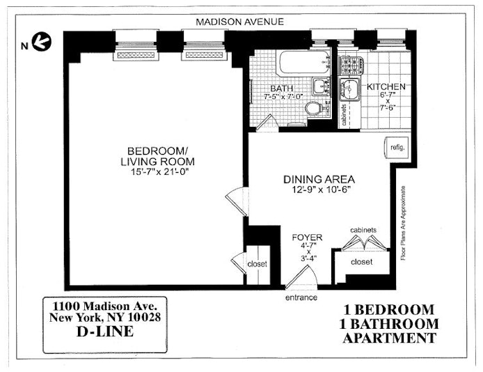 Floorplan for 1100 Madison Avenue, 9D