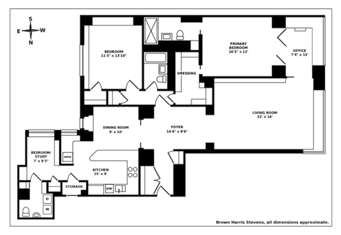 Floorplan for 1056 Fifth Avenue, 4C