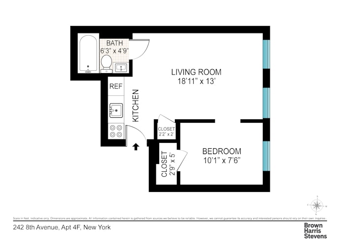 Floorplan for 242 Eighth Avenue, 4F