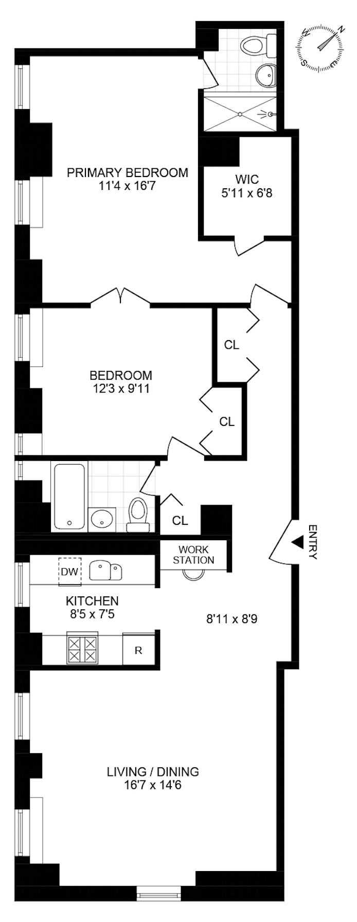 Floorplan for 111 Hicks Street, 19J