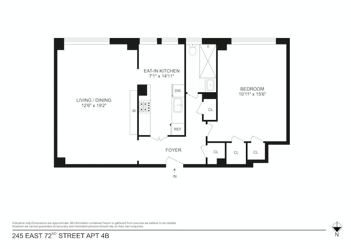 Floorplan for 245 East 72nd Street, 4B