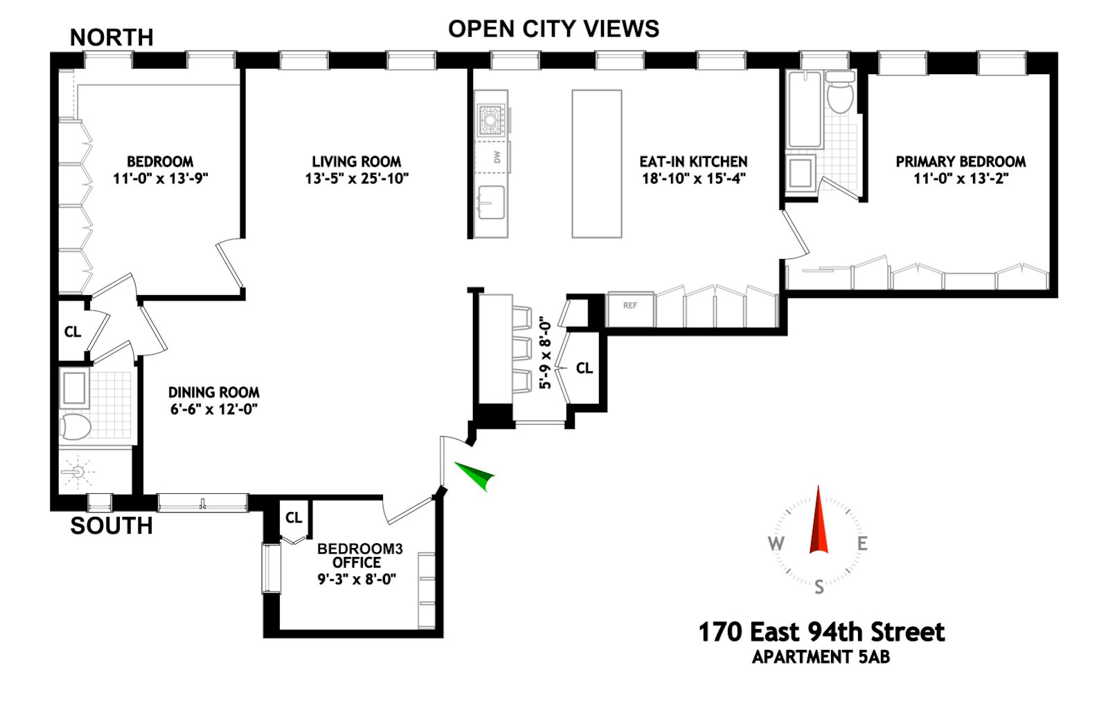 Floorplan for 170 East 94th Street, 5AB