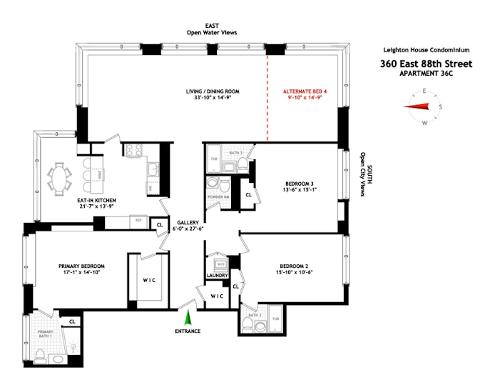 Floorplan for 360 East 88th Street, 36C