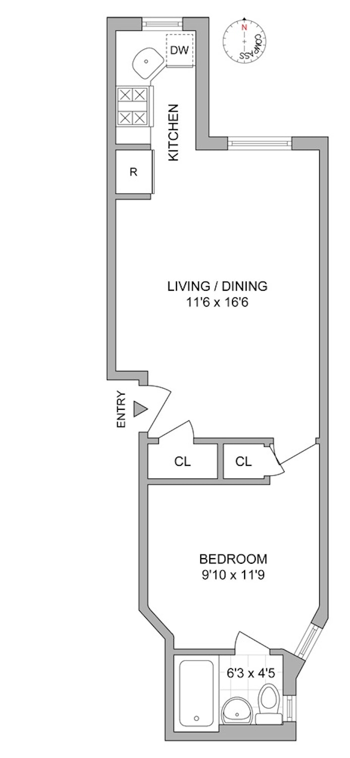 Floorplan for 509 East 88th Street, 4D