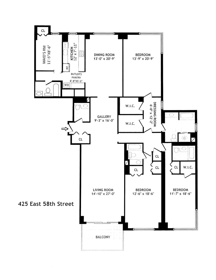 Floorplan for 425 East 58th Street, 4H