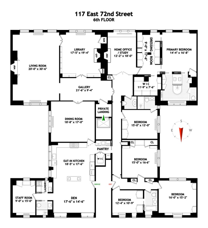 Floorplan for 117 East 72nd Street, 6FL