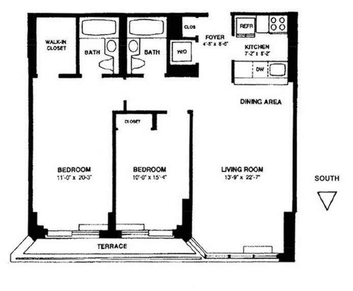 Floorplan for 201 West 72nd Street, 4D