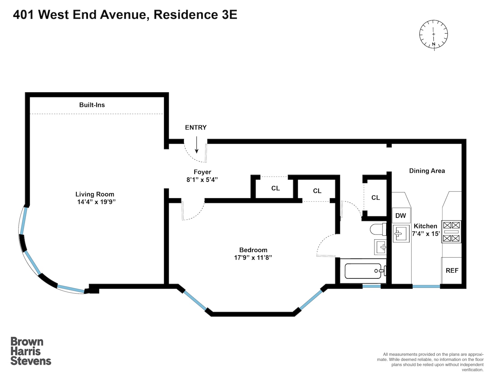 Floorplan for 401 West End Avenue, 3E