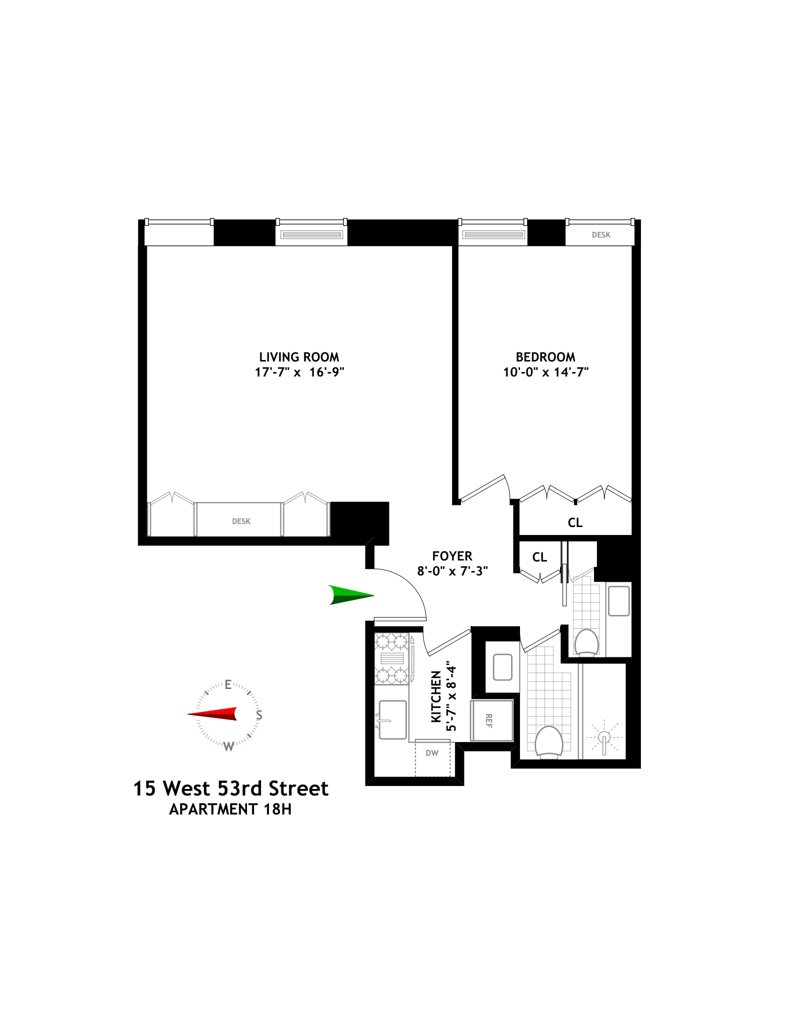 Floorplan for 15 West 53rd Street, 18H