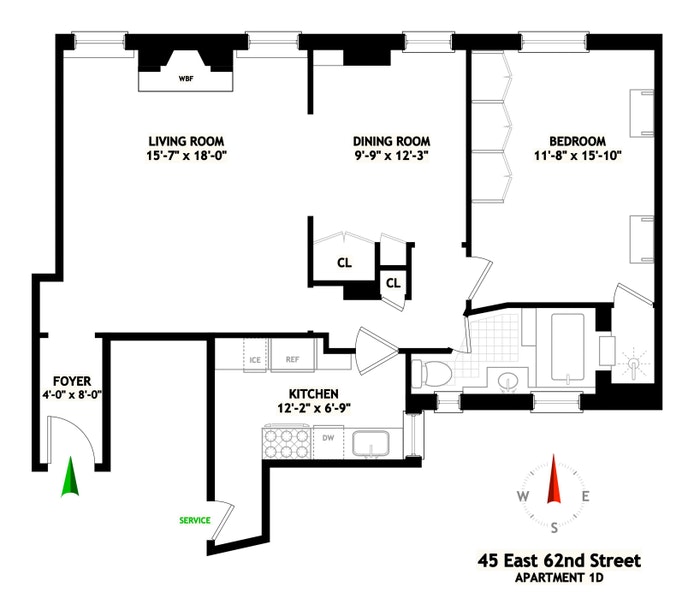Floorplan for 45 East 62nd Street, 1D
