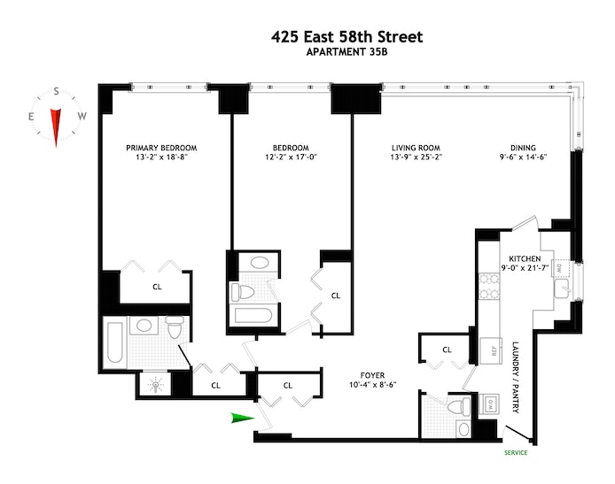 Floorplan for 425 East 58th Street, 35B