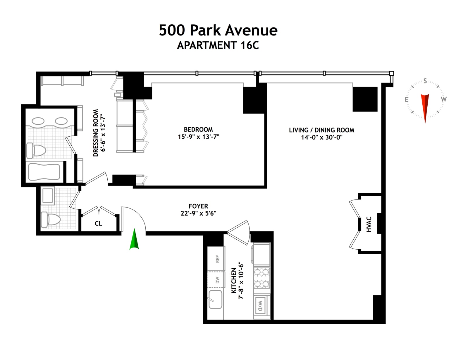 Floorplan for 500 Park Avenue, 16C
