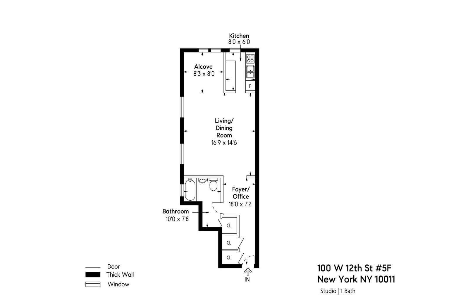 Floorplan for 100 West 12th Street, 5F